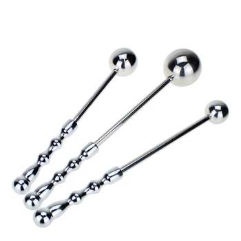 SML Metal Anal Balls Dildo Butt Plug Anal Plugs Long G Spot Stimulate Wand Massage Stick Adult Sex Toys For Men Women Gay Unisex 4