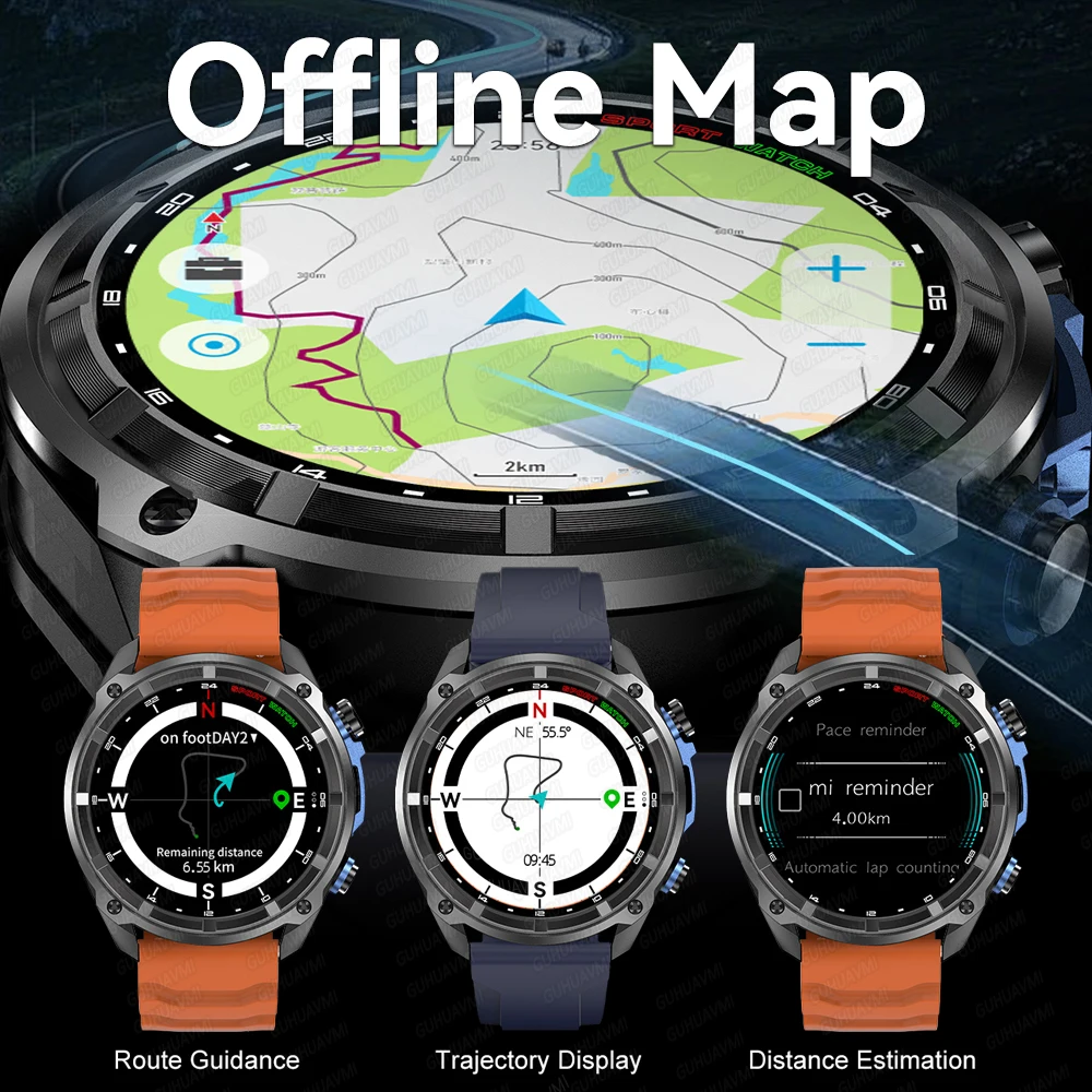 2025 New T-Rex Tactical Smartwatch Built-in GPS Offline Map 4GB