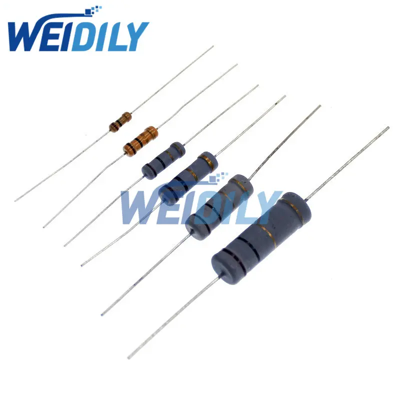 Carbon Film Resistor 50PCS 1/2w 0.5W 5% Carbon Film Resistor 1R~1M 2.2R 10R 22R 47R 51R 100R 150R 470R 1K 4.7K 10K 47K 2.2 10 100 150 ohm Resistance