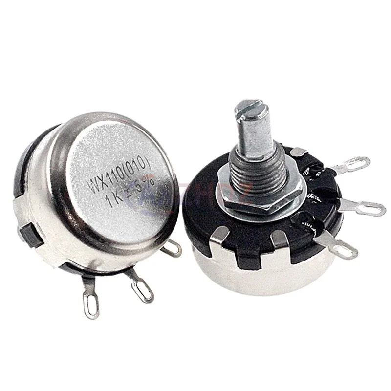 Adjustable Wire-Wound Potentiometer with 6mm Metal Shaft - 1W, 22Ω to 22KΩ Range