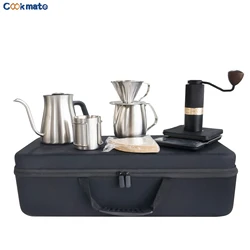 COOKMATE Stainless Steel  Burr Dripper Server Coffee Brewing Pour Over Coffee Maker Set for V60 coffee kit