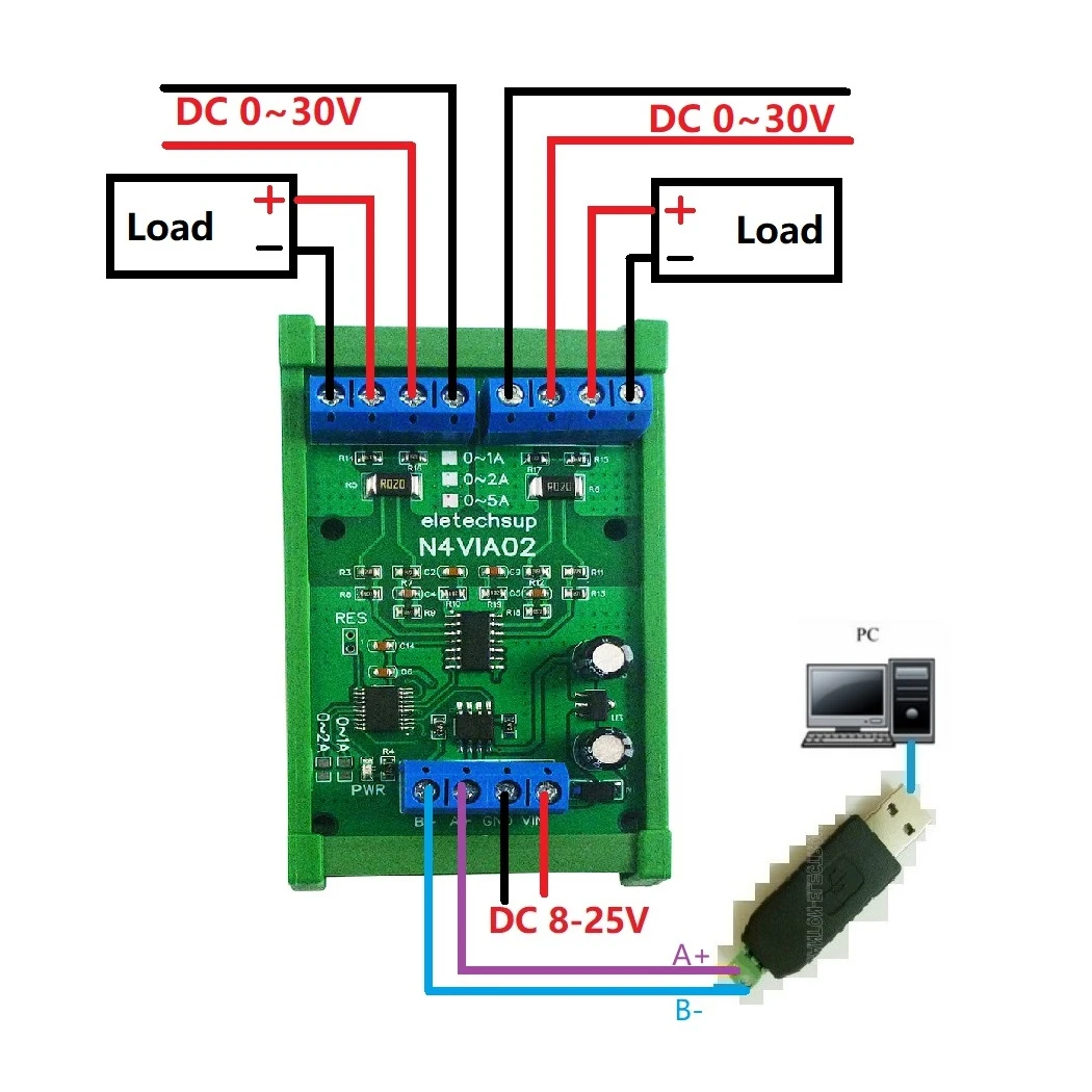 3 In 1 RS485 다기능 Modbus RTU 전류계 및 전압계 0-30V 전압 신..