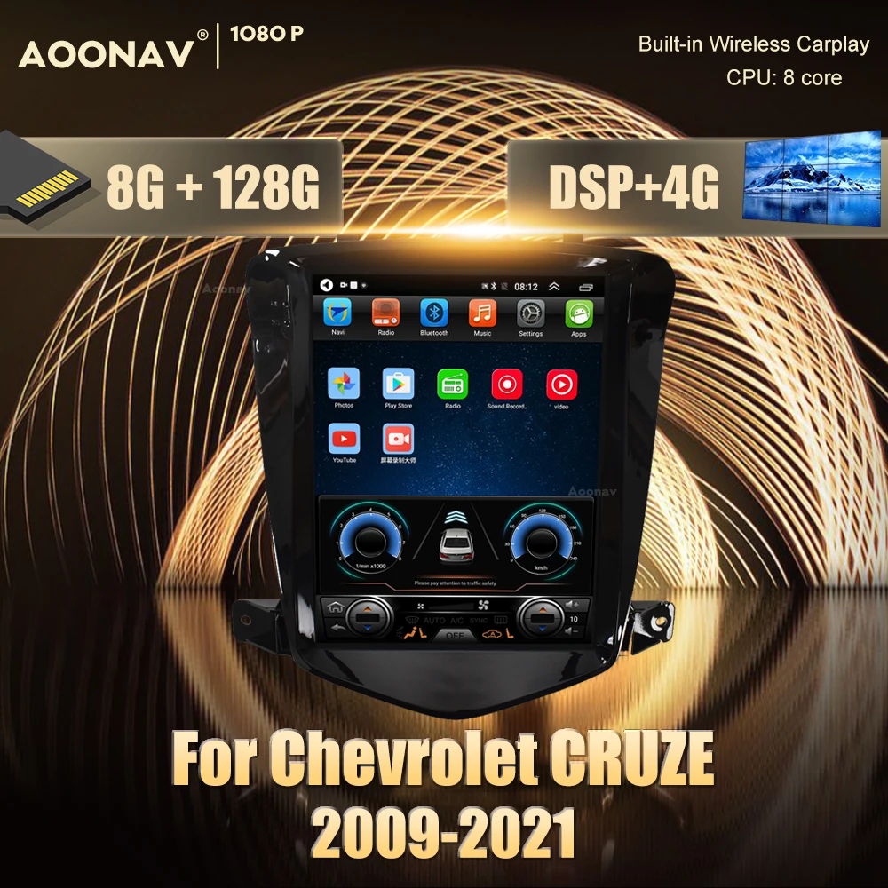 

Автомагнитола 2DIN, 128 ГБ, Android, для Chevrolet CRUZE 2009-2021