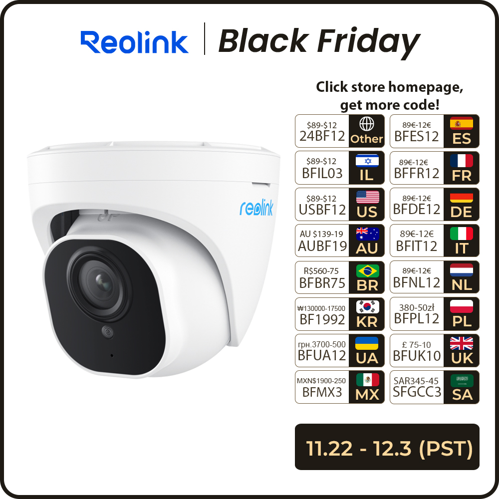 Reolink Smart Security Camera 5MP PoE Outdoor Infrared Night Vision IP Cam Person/Vehicle Detection Home Surveillance Camera