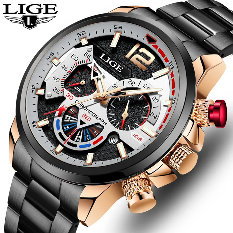 Chronograph Men Watch For Men Sport Casual Stainless Steel Luminous Wrist Watches for Male Creative Quartz Clock_voghion.com