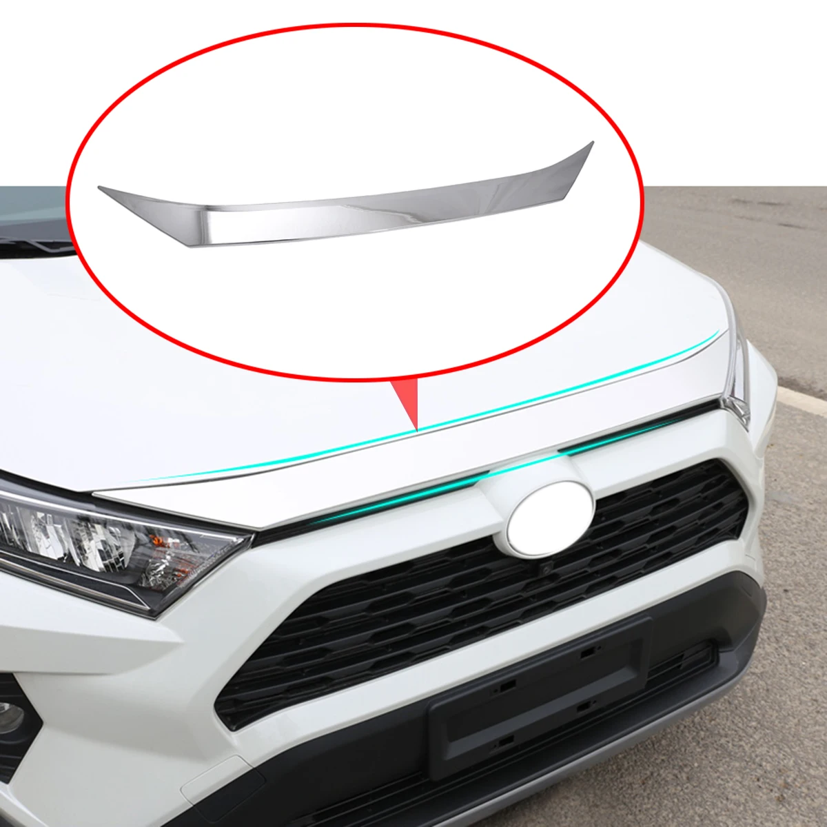 Fit For Toyota RAV4 2019 2022 Car Protector Accessories Front Bumper Grill Grille Sill Guard Lid