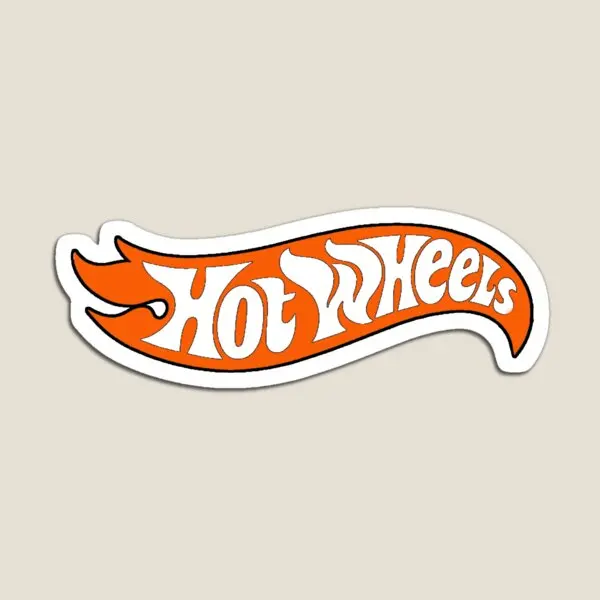 Hotwheels Retro Handdrawn Orange Logo Magnet Magnetic Cute For Fridge Organizer Funny Kids Colorful Baby Children Frigorifero