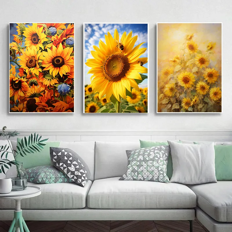 

1 шт. Картина на холсте Красивый Подсолнух Картина на холсте декоративные картины украшение спальни предметы домашнего декора настенная роспись