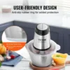 VEVOR Food Processor Electric Meat Grinder with 4-Wing Stainless Steel Blades Stainless Steel Bowl for Baby Food 5