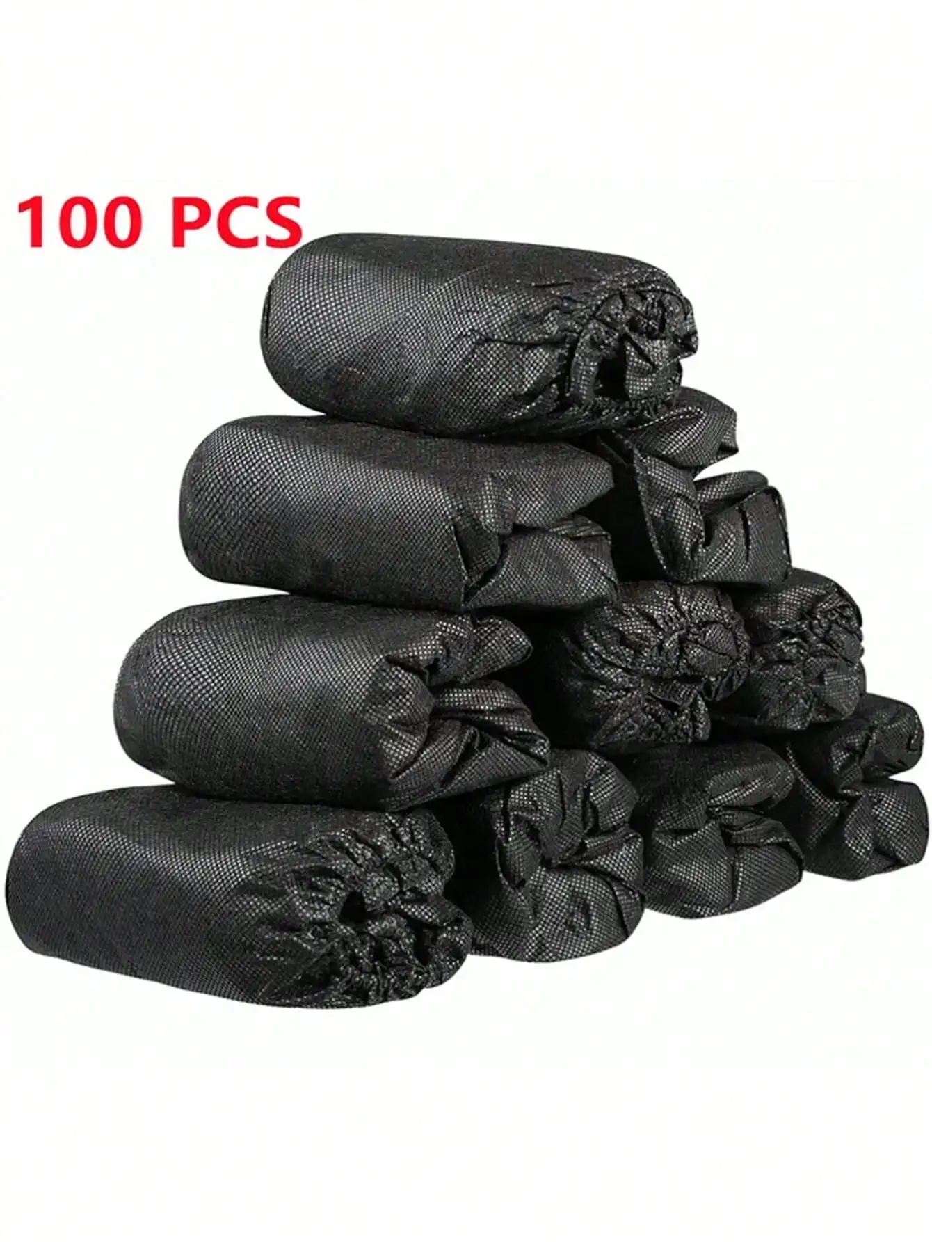 100 piece disposable shoe covers, non-slip shoe covers and boot covers for indoor/outdoor, home and workplace use