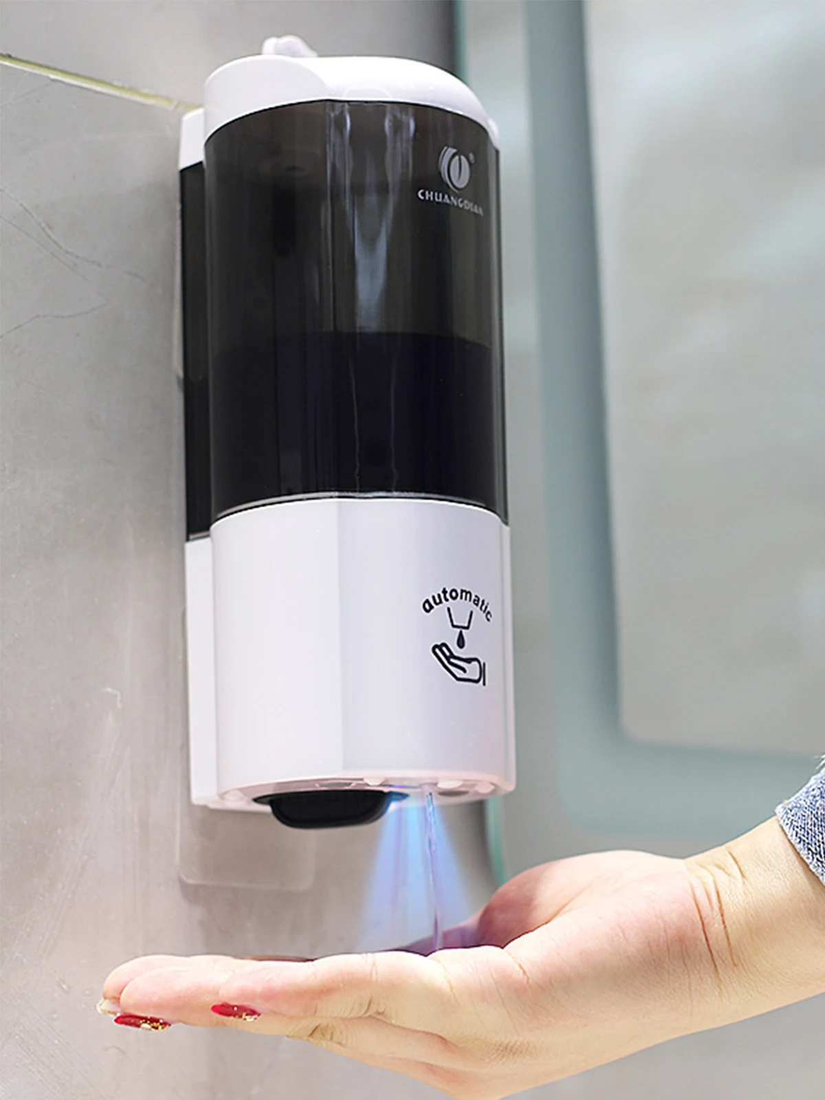 Sensore Dispenser Di Sapone Per Le Mani A Parete Lavamani Automatico Pompa Di Sapone Liquido Touchless Con Sterilizzazione Uv Per L'Ufficio Dell'Hotel