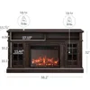 Traditional 58" Rustic TV Stand with 23" Electric Fireplace Heater with Sound, Media Entertainment Center Console Table for TV 3