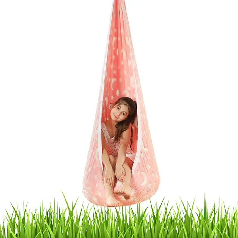 

Kids Hammock Chair Kids Pod Swing Chair Nook Tent With Air Cushion Listen To Music Thinking Or Sleeping Play Games