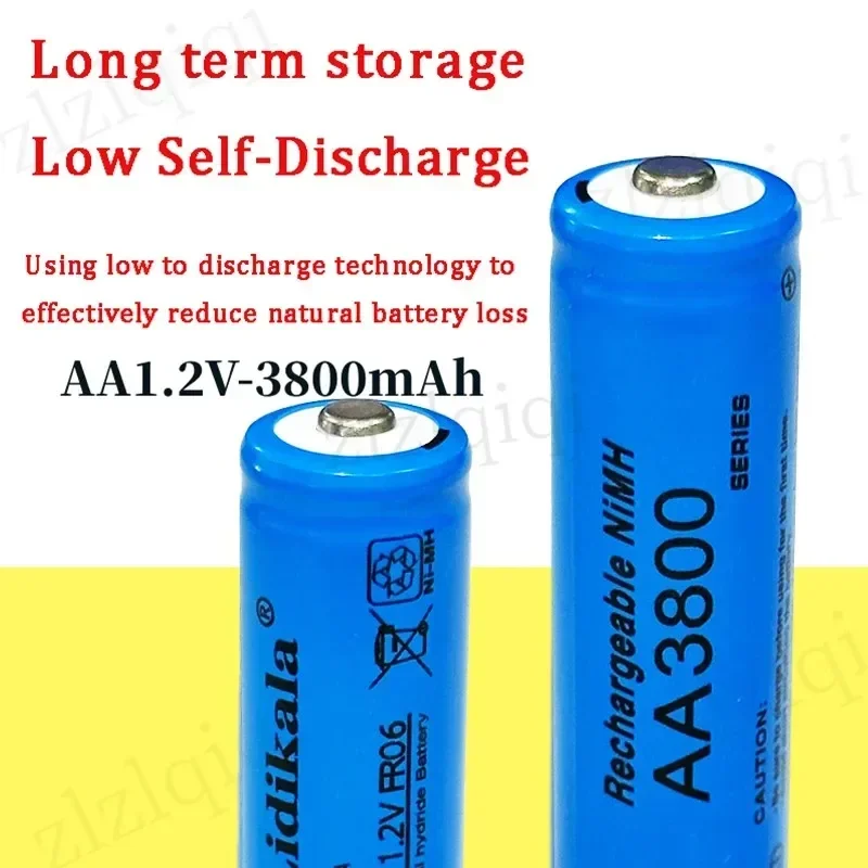 

Free Shipping High Quality 1.2V AA 3800mAh Nickel Hydrogen Battery Alkaline 1.2V Clock Toy Camera Battery Rechargeable Battery