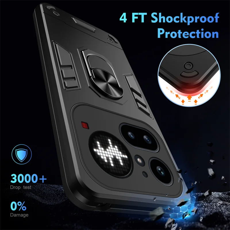 Rugged Shockproof Protective Case with Ring Stand Holder
