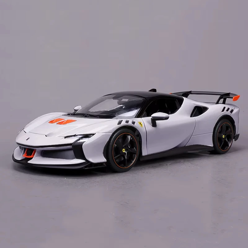 Bburago 1:18 Ferrari Sf90 Xx Stradale Bianco Car Model Alloy Miniature Diecast Model Ferrari Sports Car Model Toy Gift 2