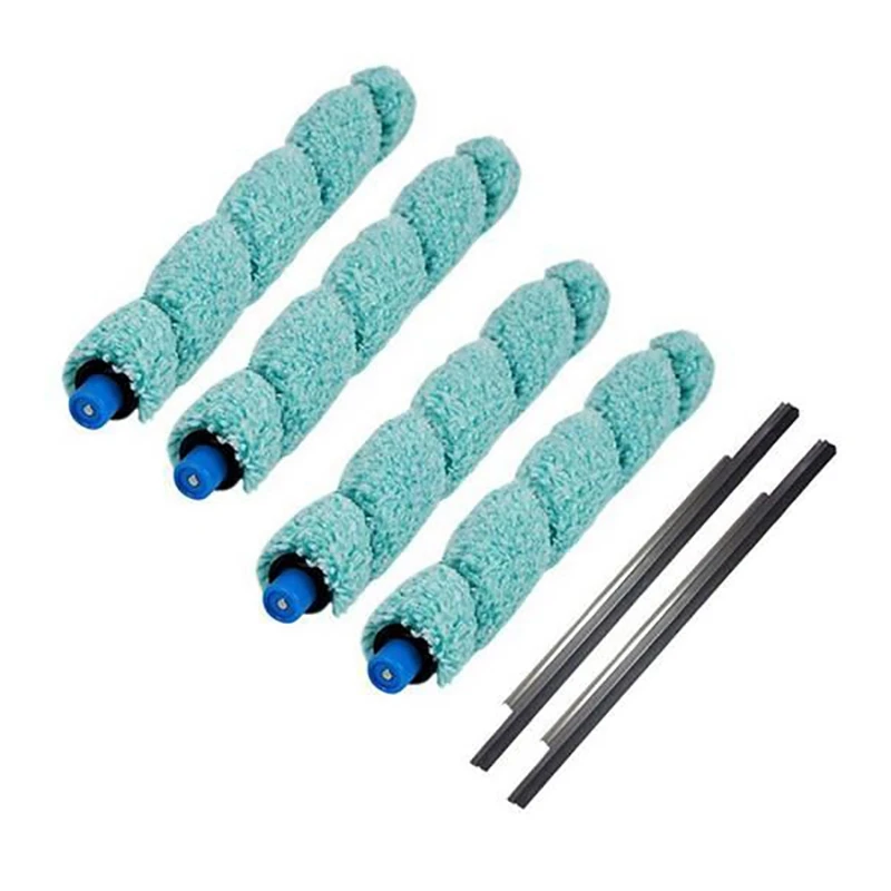 

EAS-12Pcs Floor Washing Robotic Cleaner Main Brush & Scraper Replacement For Ilife W400 Floor Washing Robot Parts