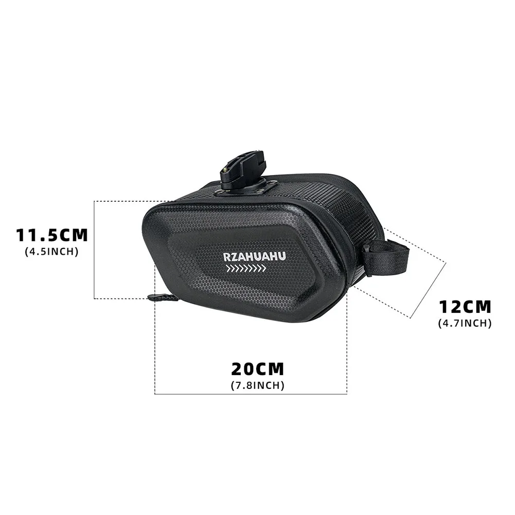 RZAHUAHU Bike Seat Tail Pouch Bag Night Reflection Hard Shell Cycling Accessories 2.5L Large Capacity Bike Seat Tail Rear Pouch
