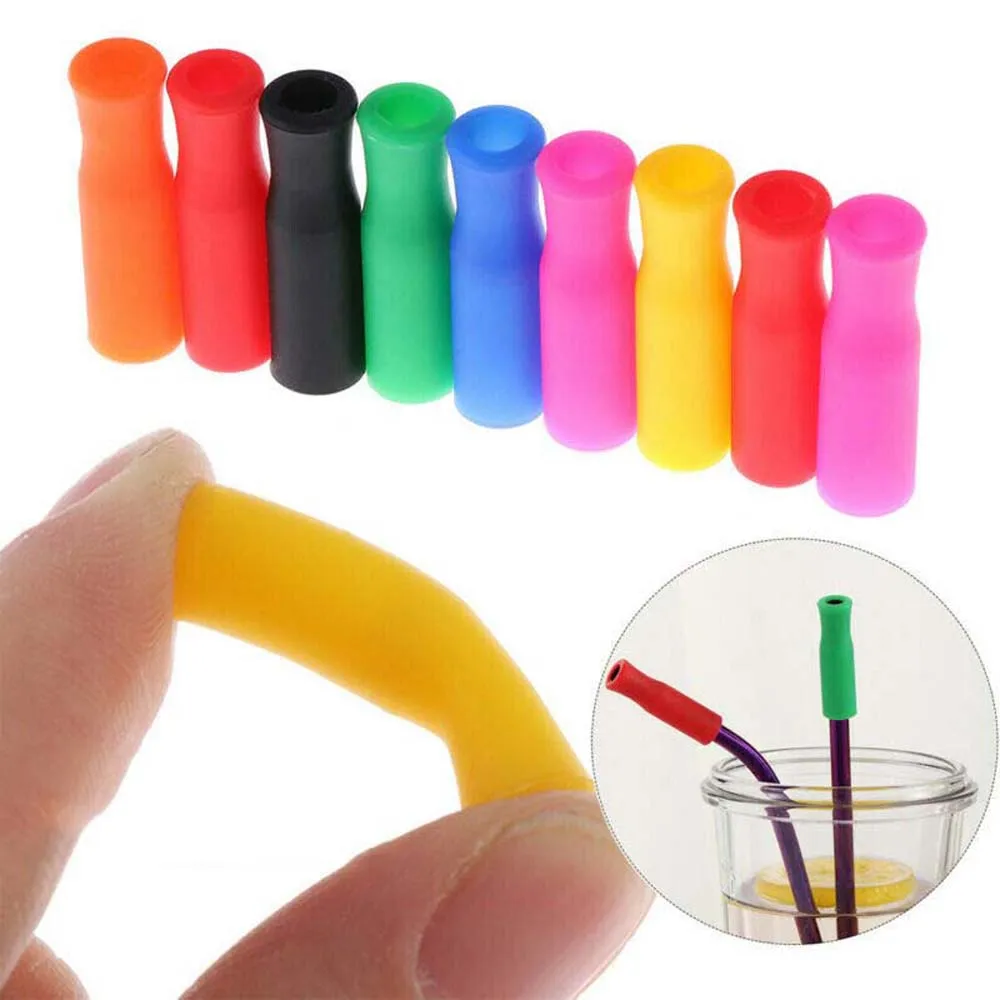 Burn Reusable Fit for 6mm Wide Stainless Steel Straws Straw Cover Supplies Bar Tool Party Accessories Straw Tip Teeth Protector