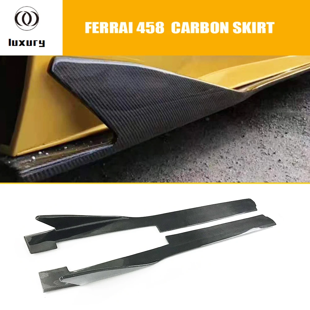 

Real Carbon Fiber Side Bumper Extension Skirt Splitter For Ferrari 458 Base Coupe 2011 - 2016