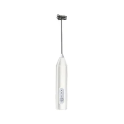 Mini Electric Handheld Frother and Mixer with USB Rechargeable Functionality (WHITE)