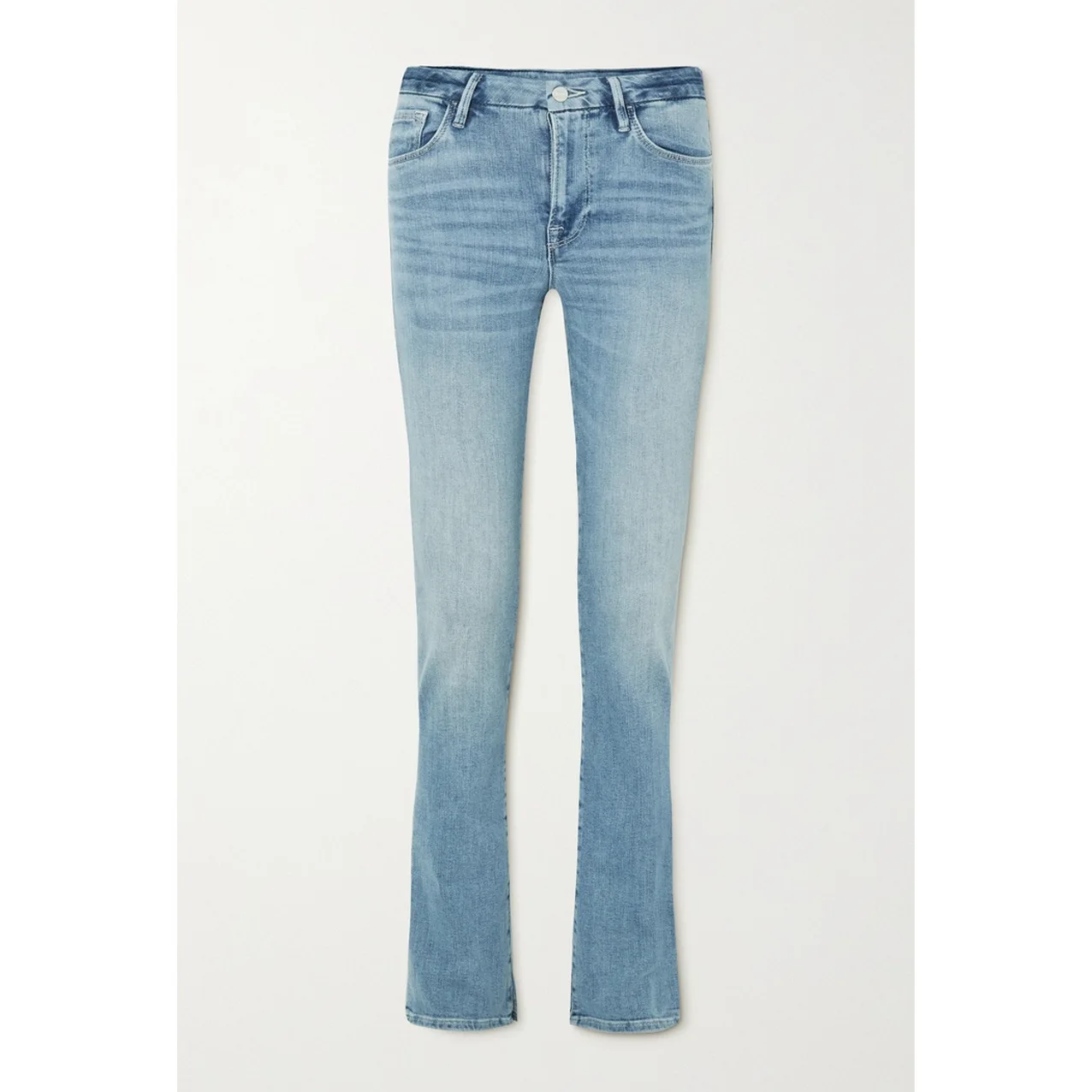 A 2024 Early Spring New FD Same Light Blue High Waist Micro Flared Feet Opening Slim Fit Denim Women's Pants FD389 2