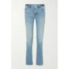 A 2024 Early Spring New FD Same Light Blue High Waist Micro Flared Feet Opening Slim Fit Denim Women's Pants FD389 2