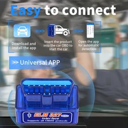Enhanced Car Diagnostic Scanner - Compact, Portable, Durable Precision Tool for Vehicle Owners and Automotive Technicians (Blue)