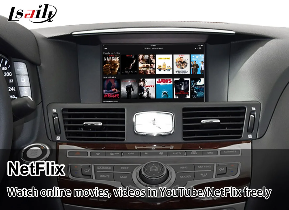 Lsailt 7/8 Inches CarPlay/Android Screen Upgrade for Infiniti Q70 QX80 2008-2017 with Android Auto,YouTube.NetFlix car navigation