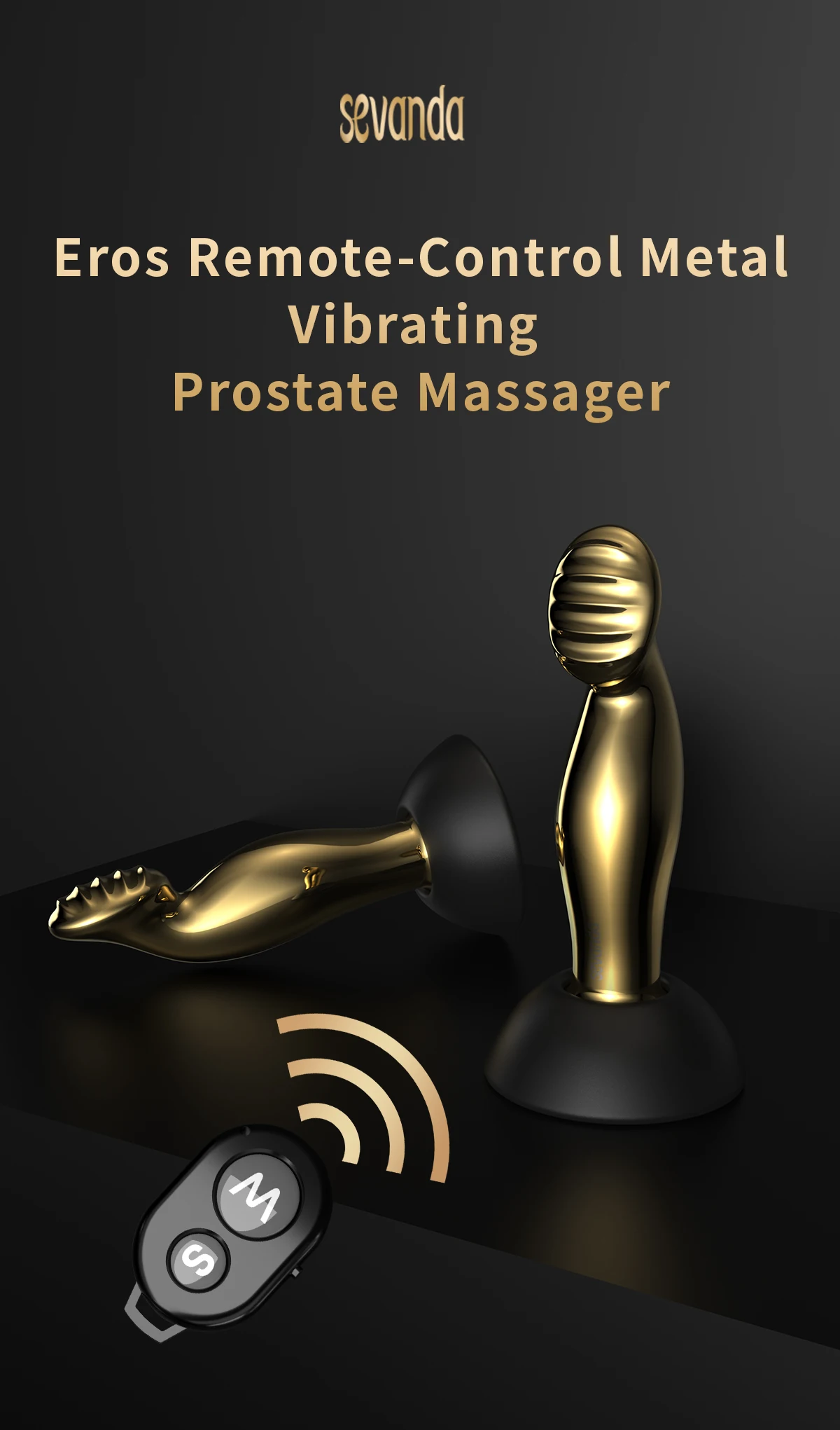 Plug Anal Vibratório Dourado Buttplug Massager