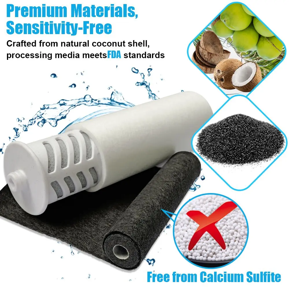 Shower Water Filter Miniwell Shower Filter System L700-B01 Remove Hard Water Chlorine & Contaminants Ideal for Hair Skin Softening