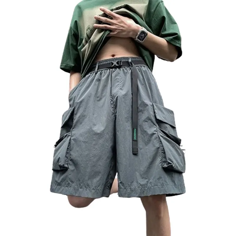 2024 Elegant Fashion Harajuku Slim Fit Ropa Hombre Loose Casual All Match Cargo Pants Solid Pockets Straight Leg Wide Leg Pants 6