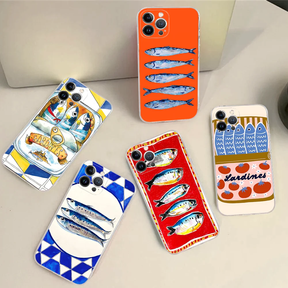 Sardines Design Soft TPU Phone Case Cover