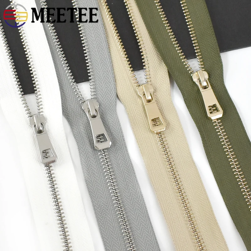 35-85cm 5 재킷용 금속 지퍼, 오픈형 지퍼 테이프, 금색/은색 가방 지퍼 수리, DIY 의류 가방 지퍼, 바느질 액세서리