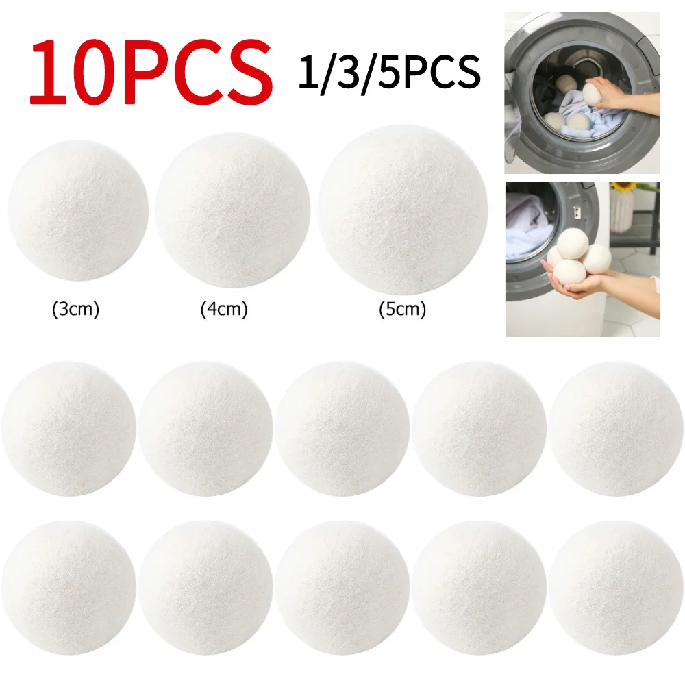 3cm/4cm/5cm Laundry Ball Soften Fabric Wool Dryer Balls Home Washing Balls To Reduce Drying Time Make Clothes Fluffy for Laundry