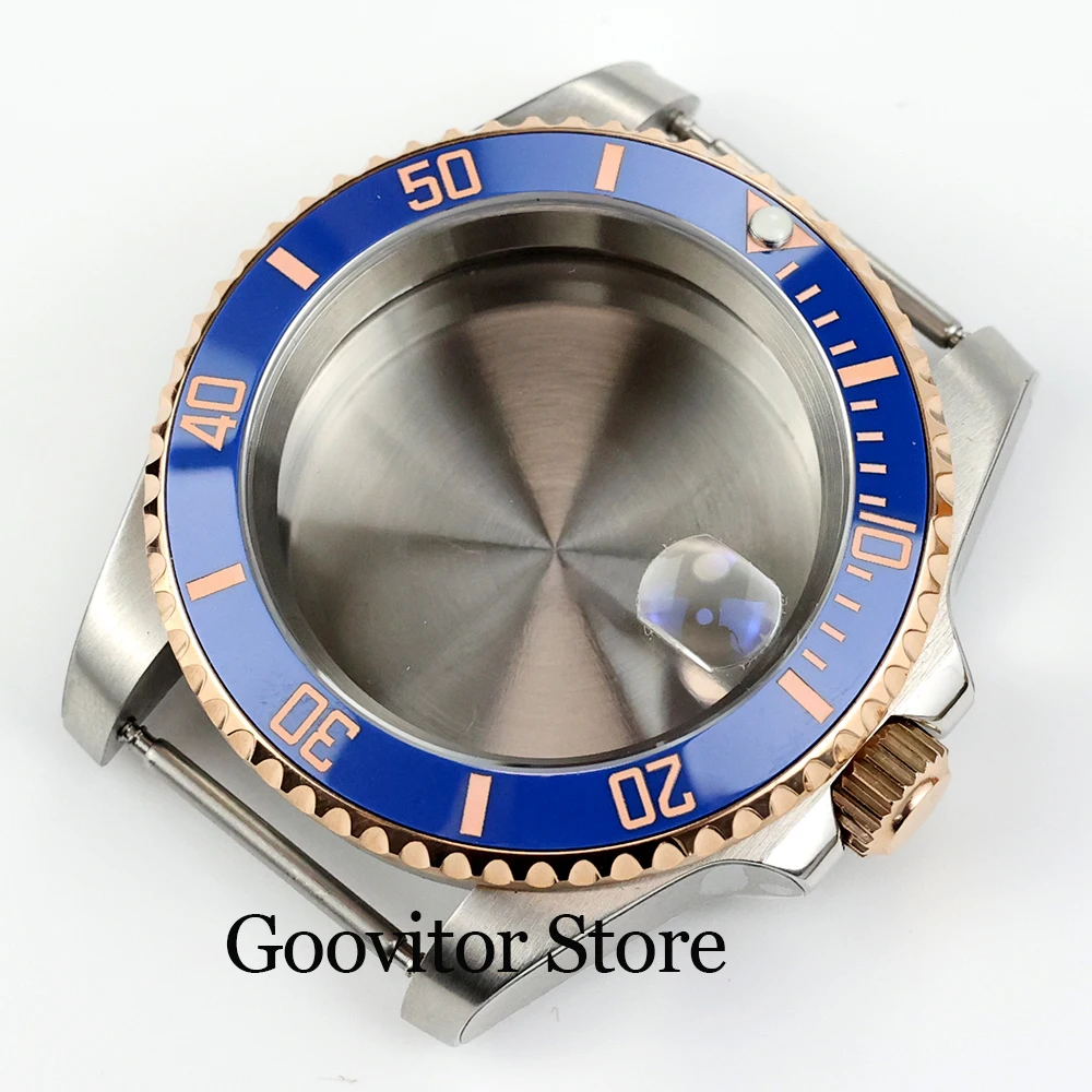 Rose Gold silver NH35 Case Sapphire Crystal Stainless Steel for submariner gmt NH34 NH35 NH36 Automatic Movement Watch Case