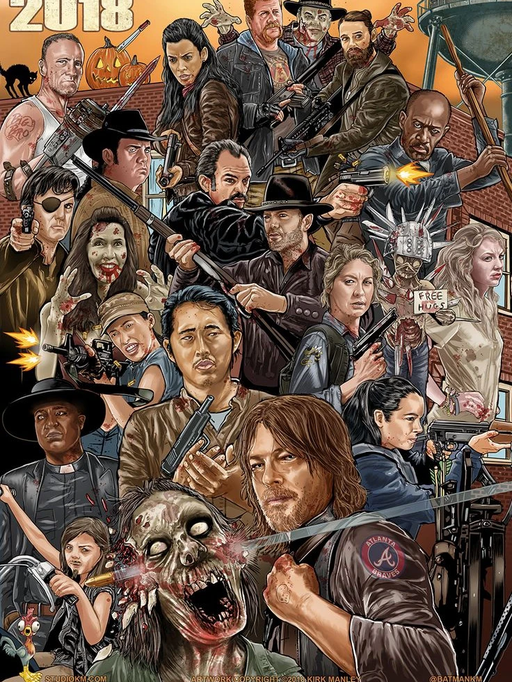 thumbnail image 1 of Cuadro de diamantes DIY de The Walking Dead, clásico de la serie de televisión de zombis, póster de esqueleto de terror de Daryl y Rick, punto de cruz, decoración de pared hecha a mano, 1 of 5