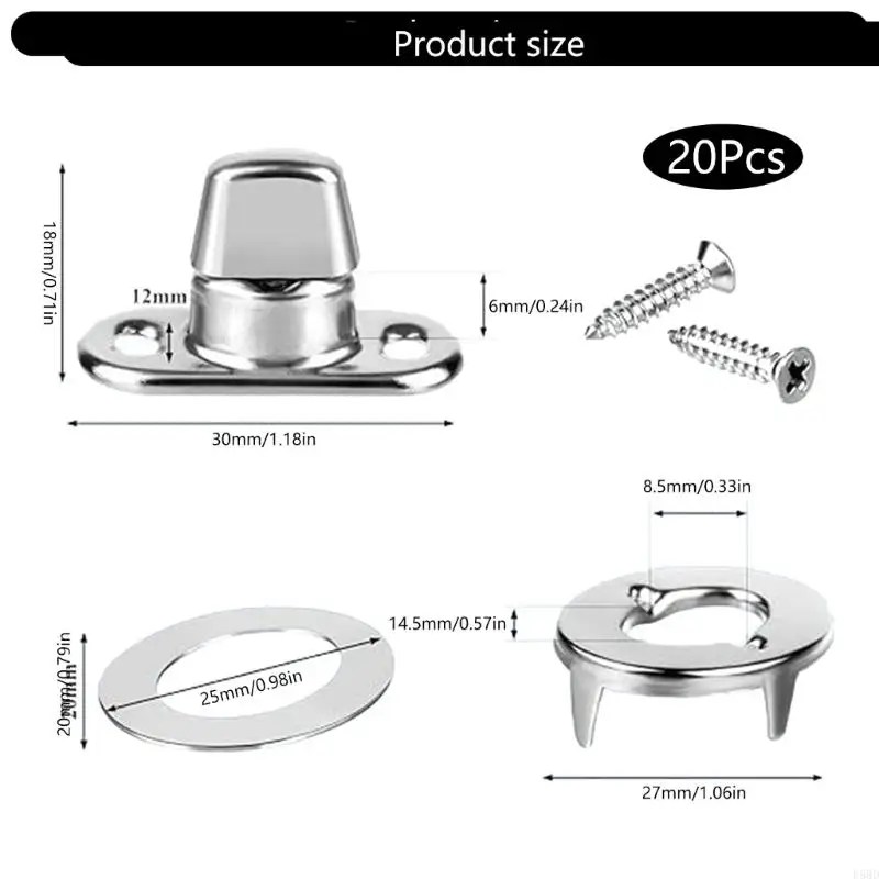 Stainless Steel Twist Lock Fasteners 20 Pack for Boats Tents Furniture
