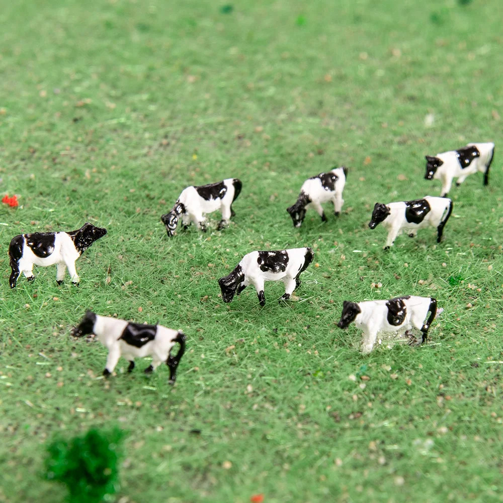 10 x Model Cows N scale 1/160 Miniature Animals Hand Painted for Farm Model Making Model Railway 2
