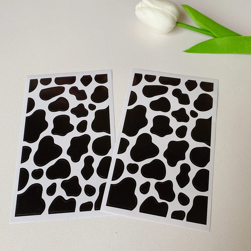 

20 Sheets Cow Print Sticker Theme Party Decoration Decal For Notebook Hand Account