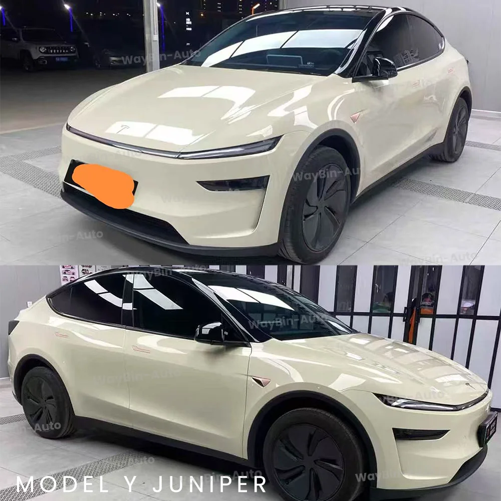 テスラモデル Y ジュニパー 2025 + 隠し窓ストリップカバー車黒くする