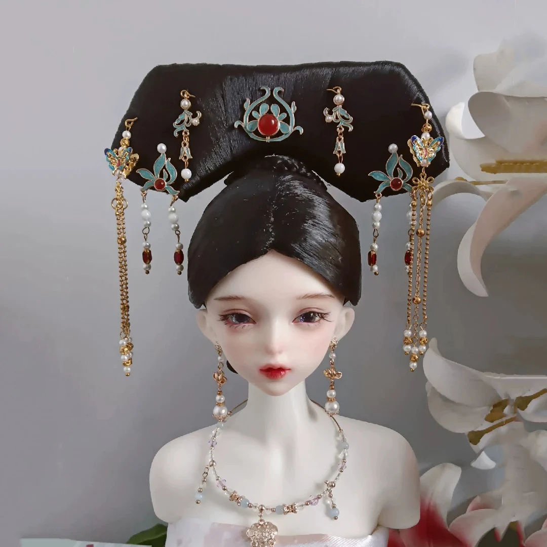 

1/4 1/3 Scale BJD Doll Wigs Ancient Costume Hanfu Vintage Hair Fairy Wig For YOSD MSD SD13 Girl SSDF Uncle Accessories A1776