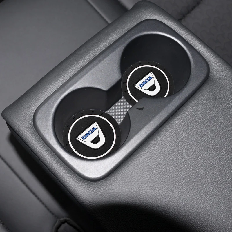 2Pcs Car Coasters Water Cup Slots Non-Slip Mat Water Cup Pad Auto Accessories For Dacia Logan Mcv 2 Duster Sandero Lodgy Dokker