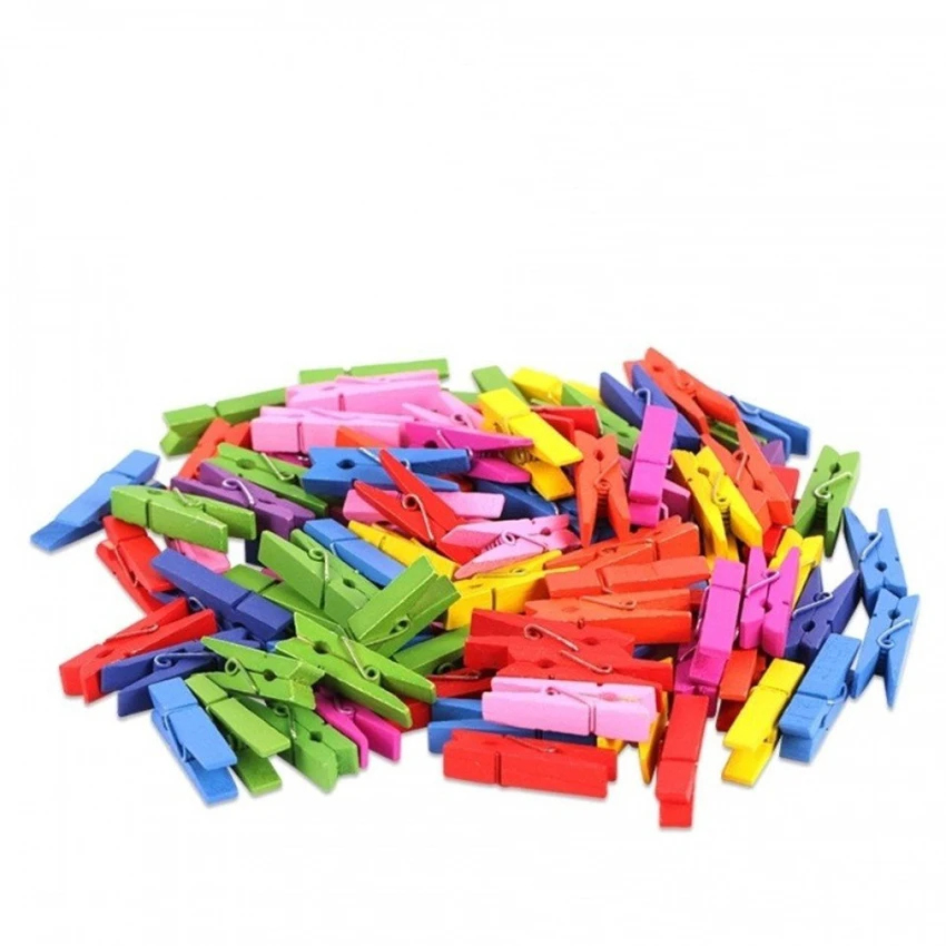 

Colored Wooden Craft Clips for Photos Pictures, Pins Wood Clothing Decorative