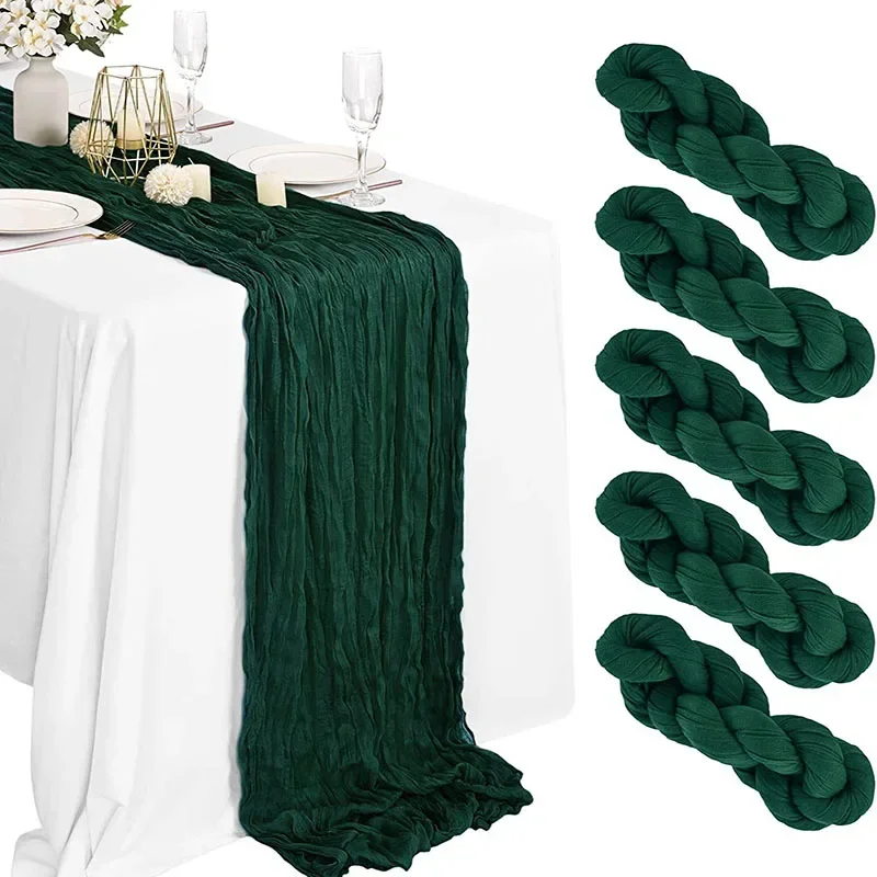 

Semi-Sheer Gauze Table Runner Sage Cheesecloth Table Setting Dining Vintage Wedding Party Christmas Banquets Arches Cake Decor