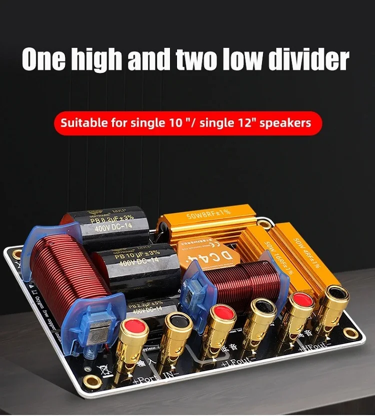 115/passiver Zwei-Wege-Crossover-Frequenzteiler 550 W für 10–12 Zoll Woofer und 34–51 mm Hochtöner 2000 Hz Soundsystemkomponente – Detail 1