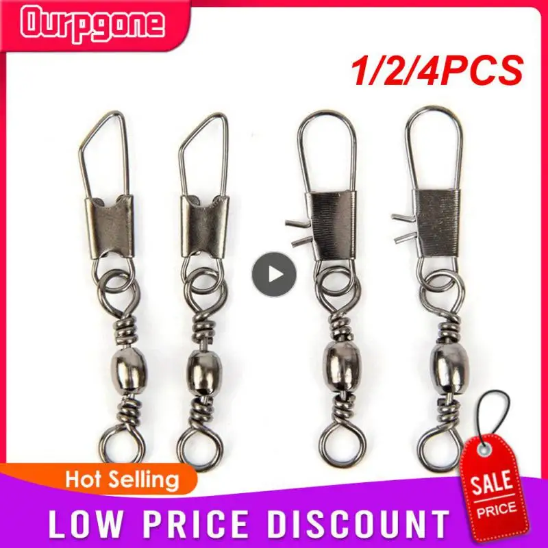 

1/2/4PCS Type B Connector Pin Metal Swivel with Snap Fishhook Lure Fishing Accessorie