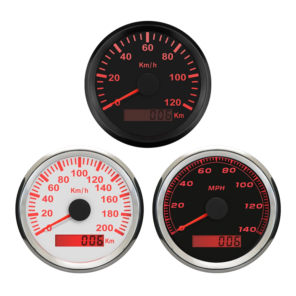 Waterproof 85mm Gps Speedometer 120 Km/h 200 Km/h 140 Mph Speed Gauge Odometer 12v/24v With Red Backlight For Motorcycle - - AliExpress