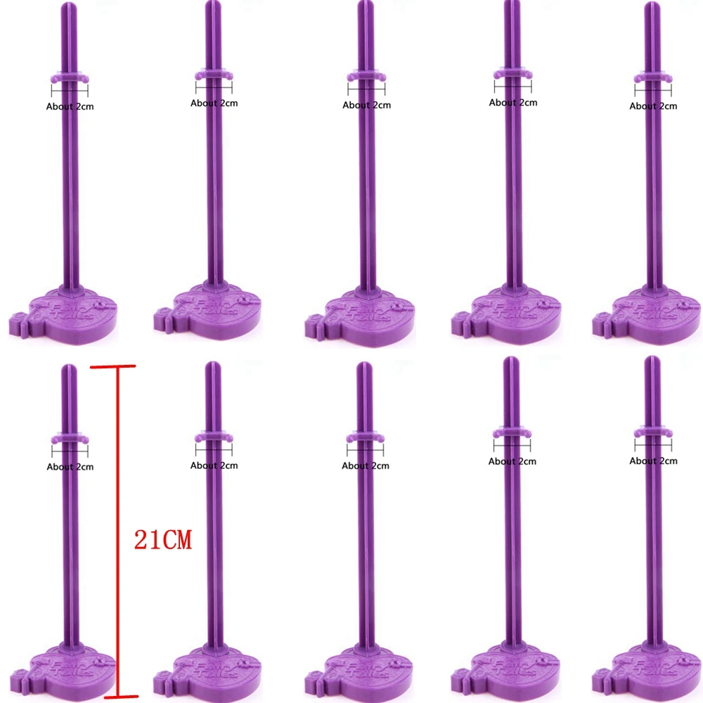 

NK 10 Pcs Plastic Doll Display Stands Pink Purple Model Supporting Holder Dress Up Accessories for Monster High Doll DIY Kid Toy
