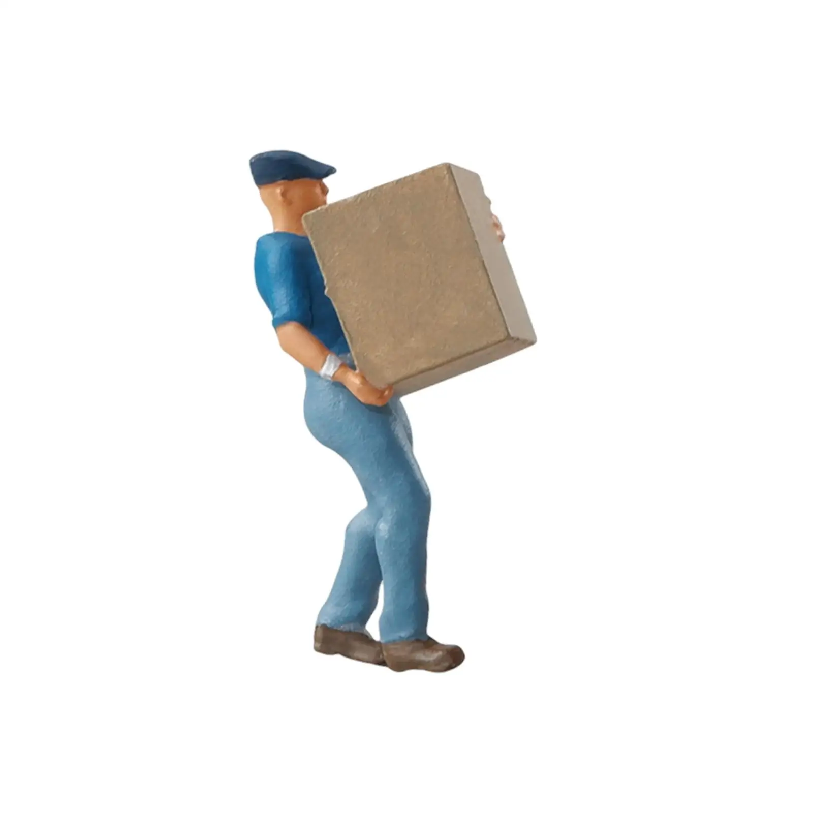 1/64 Delivery Man Model Character Model Resin Tiny Miniature Porter Model Porter People Figurine for Sand train Station Layout